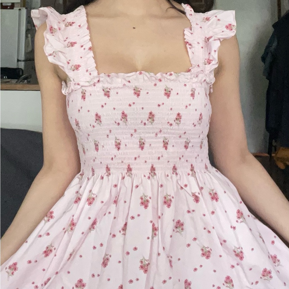 Hill House Pink Floral Mini Dress